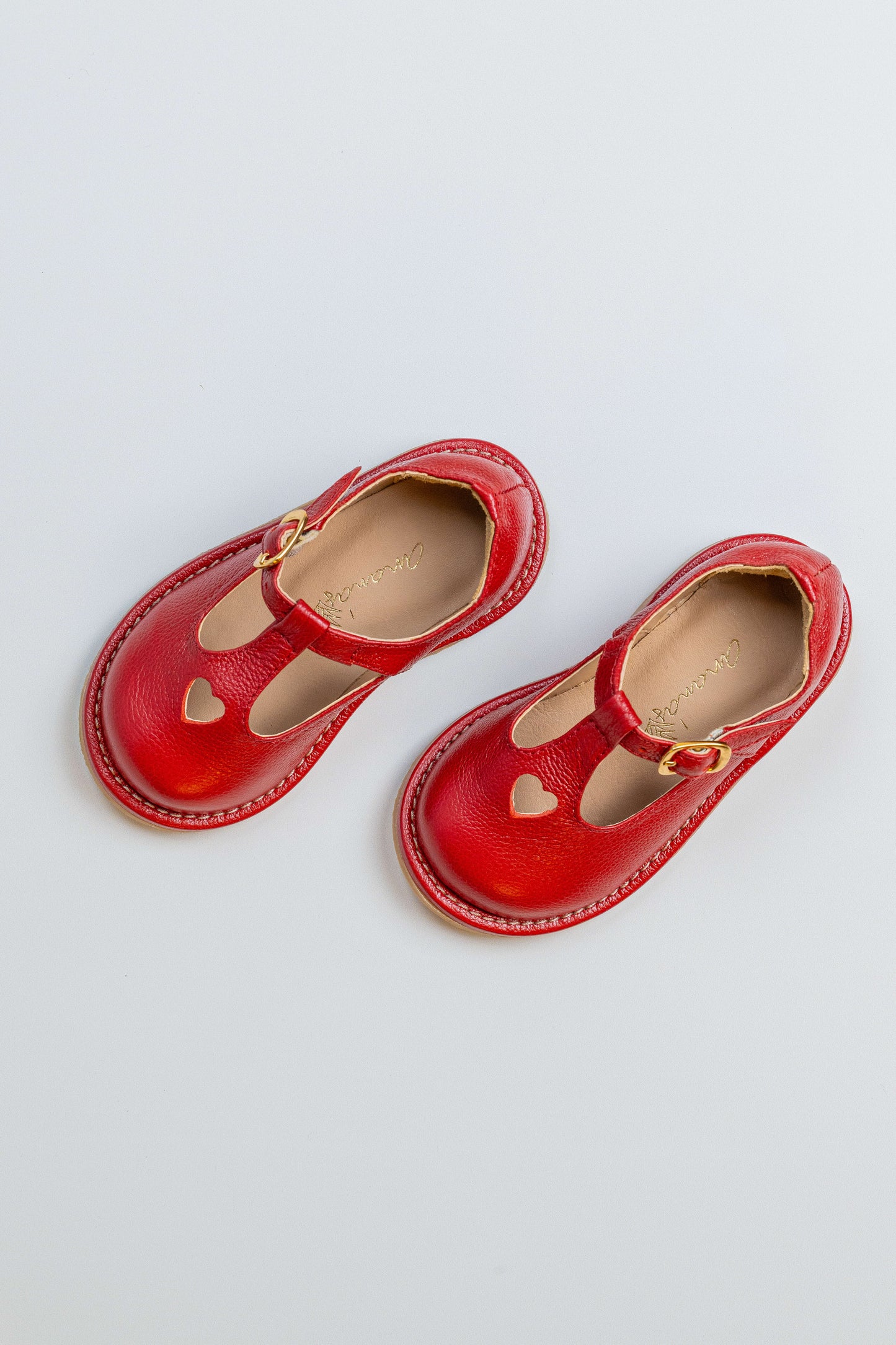 Sapato Infantil Ananás George Coracão Couro Vermelho