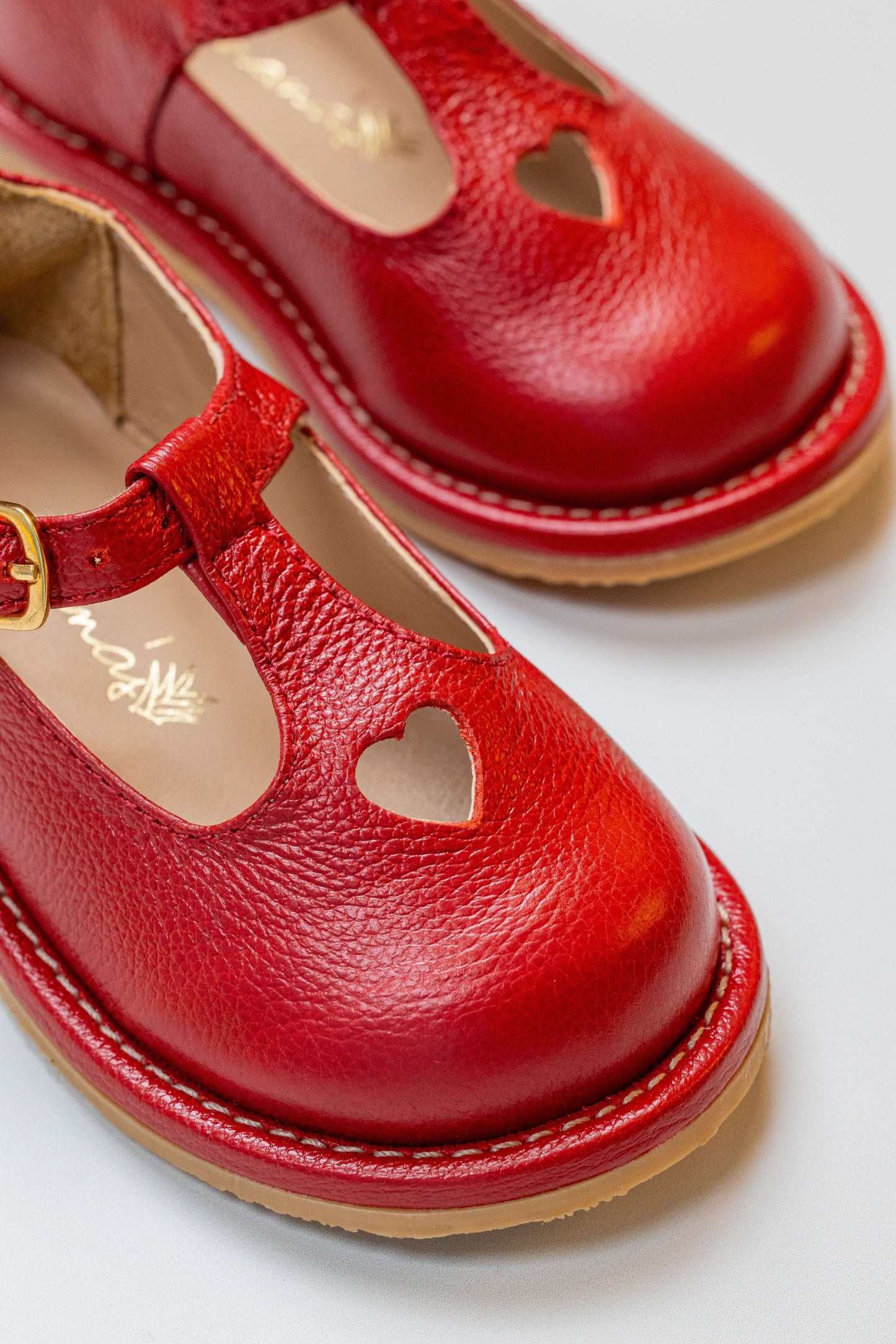 Sapato Infantil Ananás George Coracão Couro Vermelho