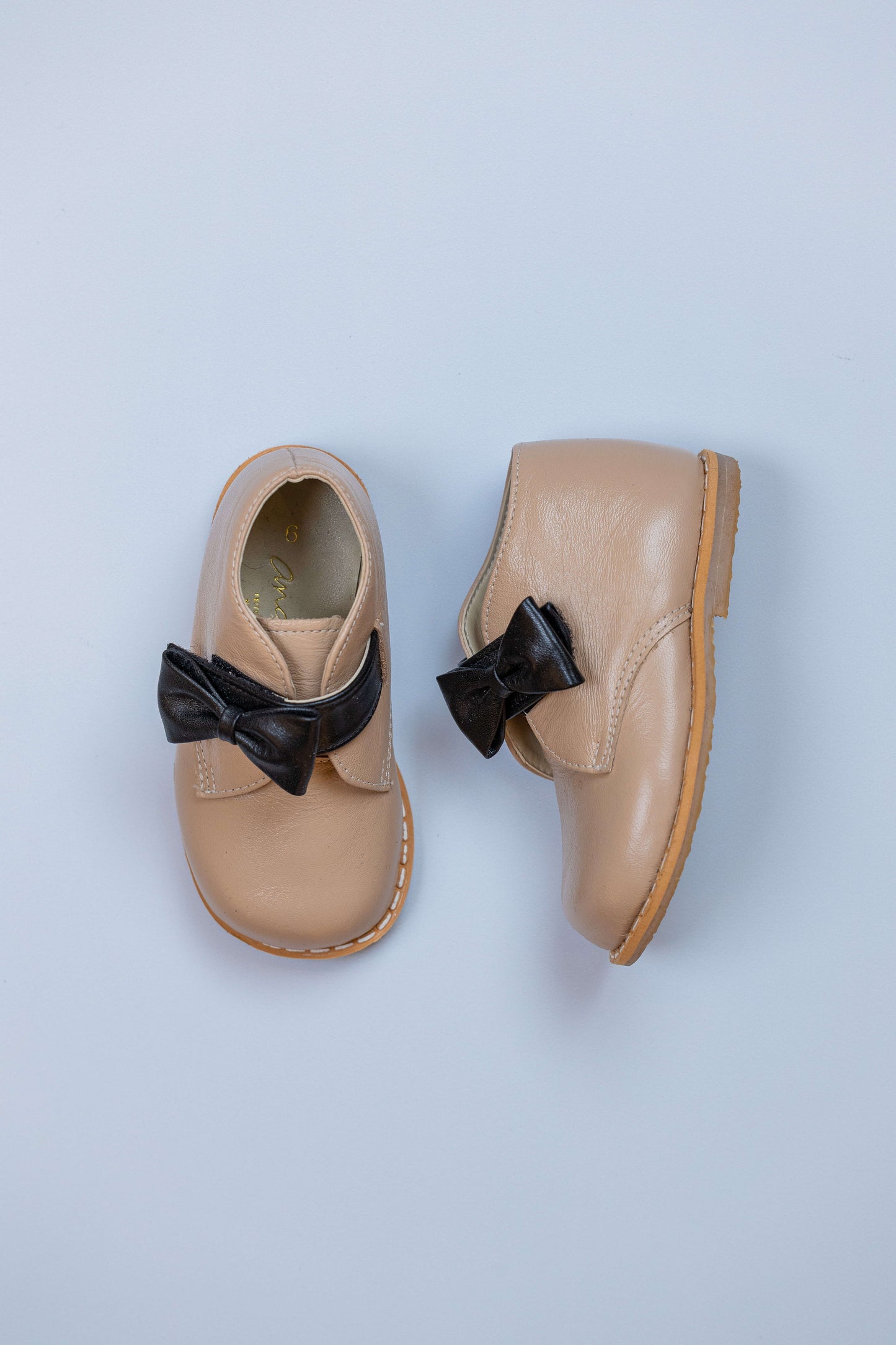 Bota Infantil Ananás Lari Couro Bege com Preto