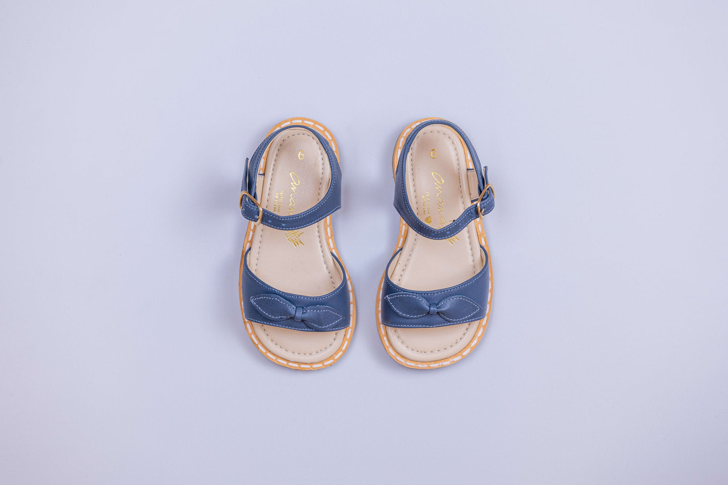 Sandália Infantil Ananás Sarah Couro Azul Jeans