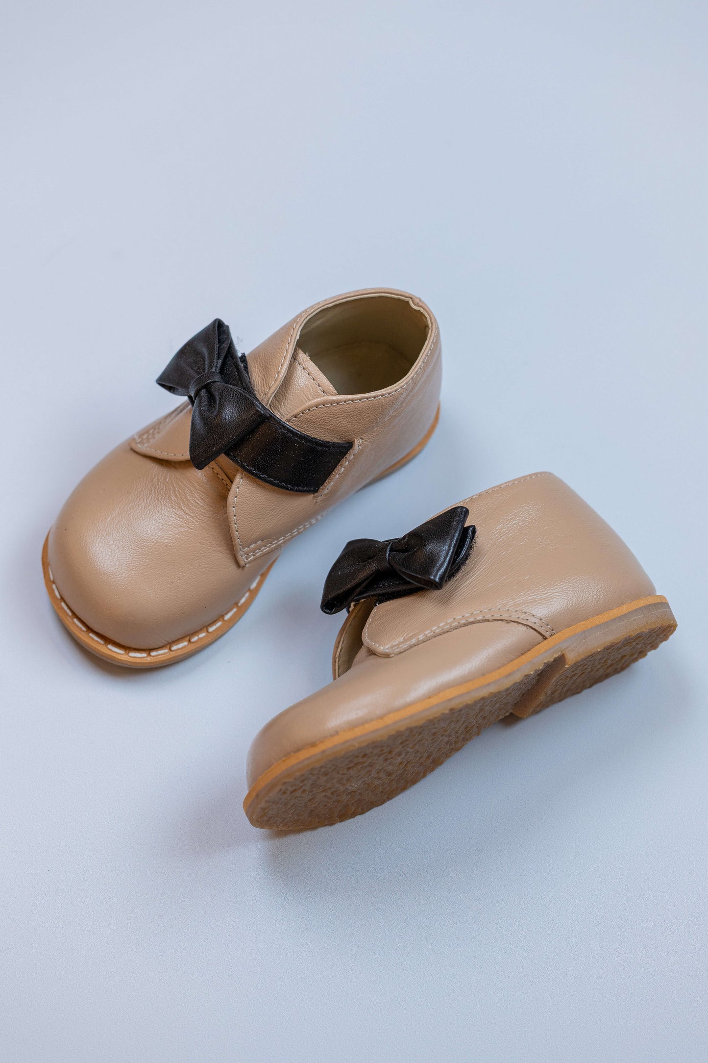 Bota Infantil Ananás Lari Couro Bege com Preto