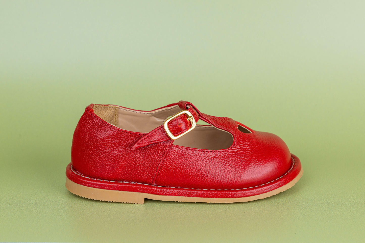 Sapato Infantil Ananás George Coracão Couro Vermelho