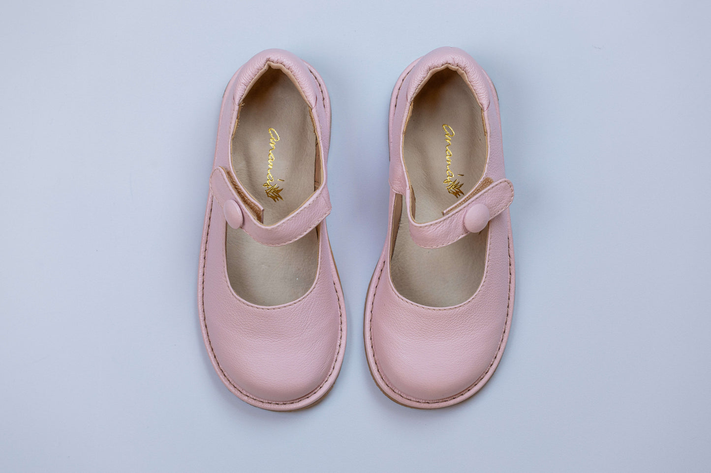 Sapato Infantil Ananás Olga Couro Rosa Bebê