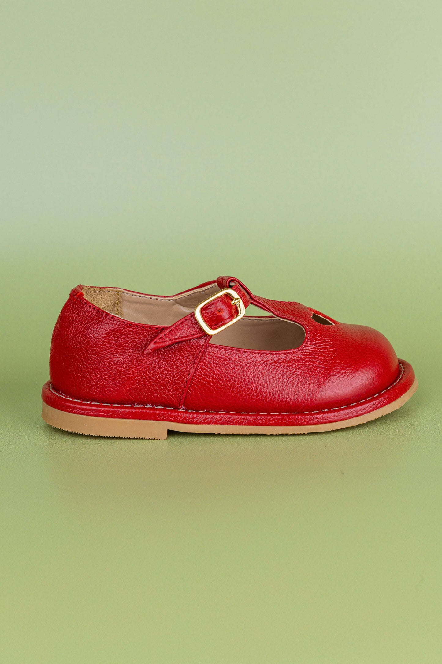 Sapato Infantil Ananás George Coracão Couro Vermelho