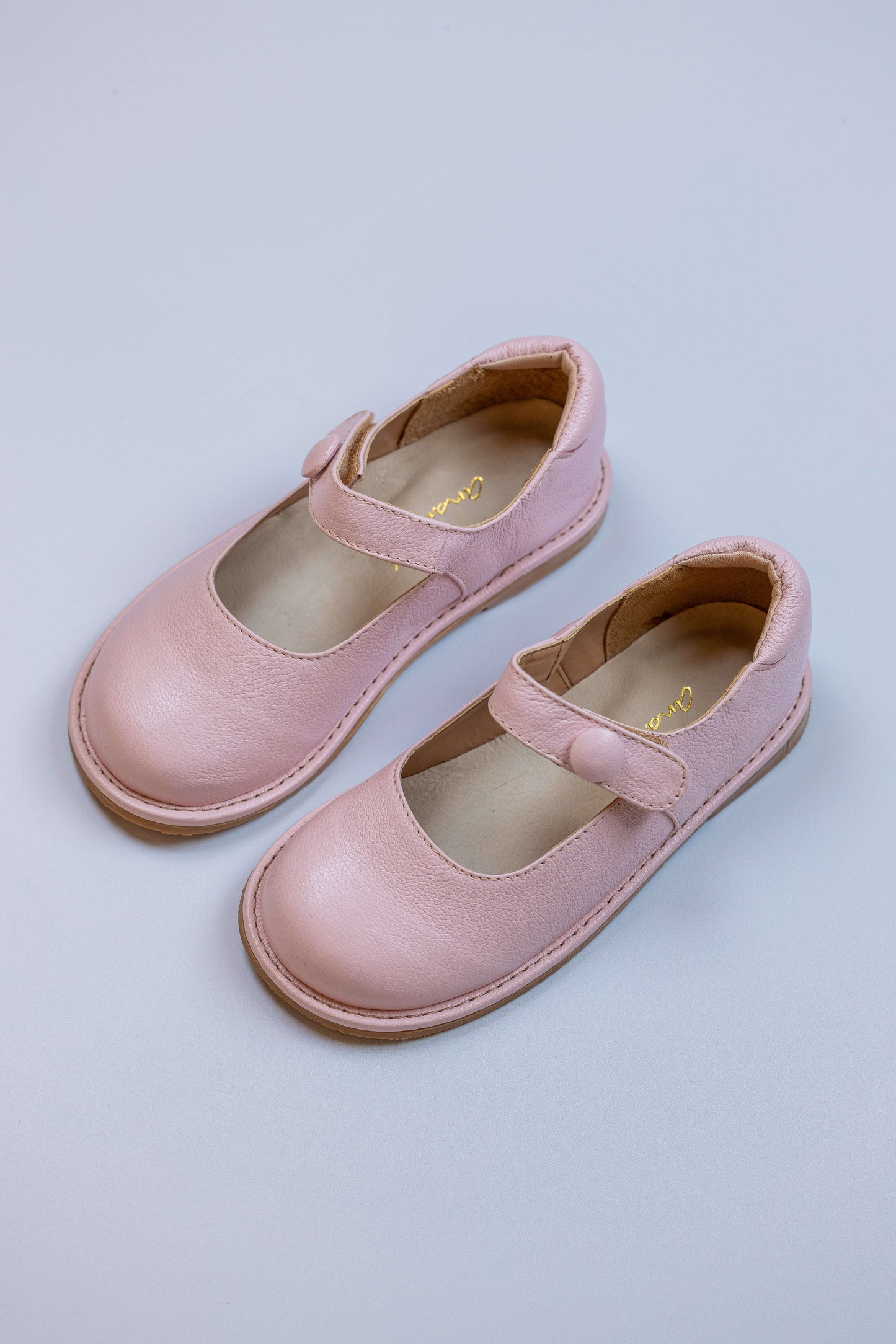 Sapato Infantil Ananás Olga Couro Rosa Bebê