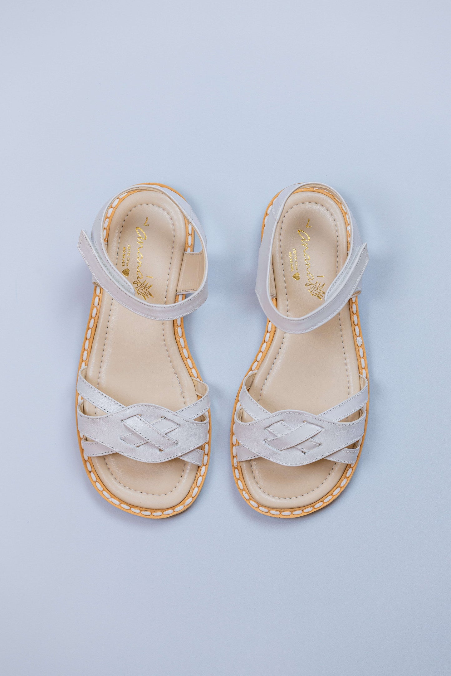 Sandália Infantil Ananás Lulu  Couro Branco