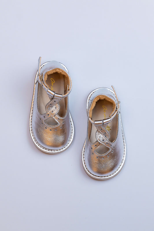 Sapato Infantil Ananás Juliet Metalizado Prata