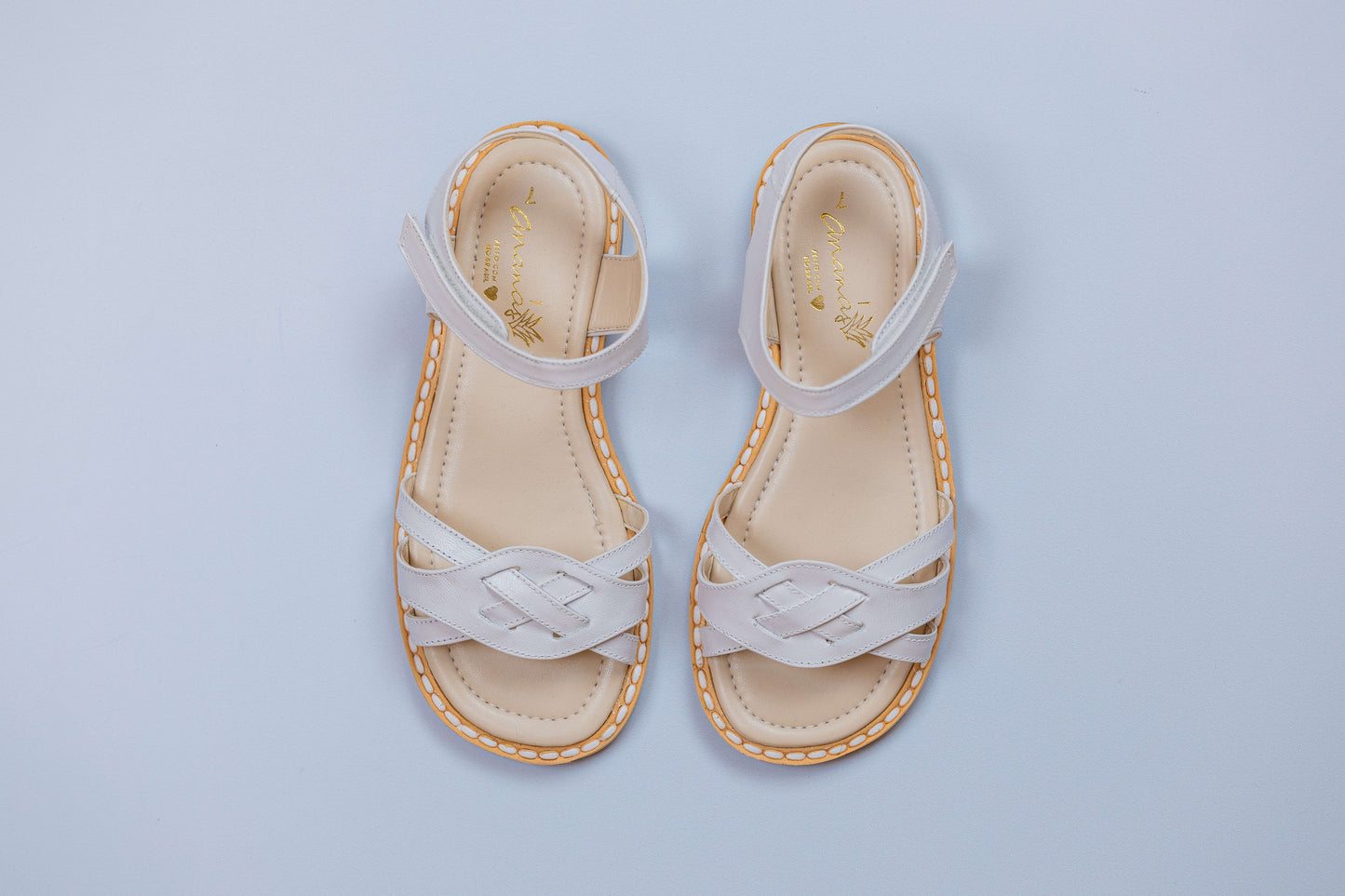 Sandália Infantil Ananás Lulu  Couro Branco