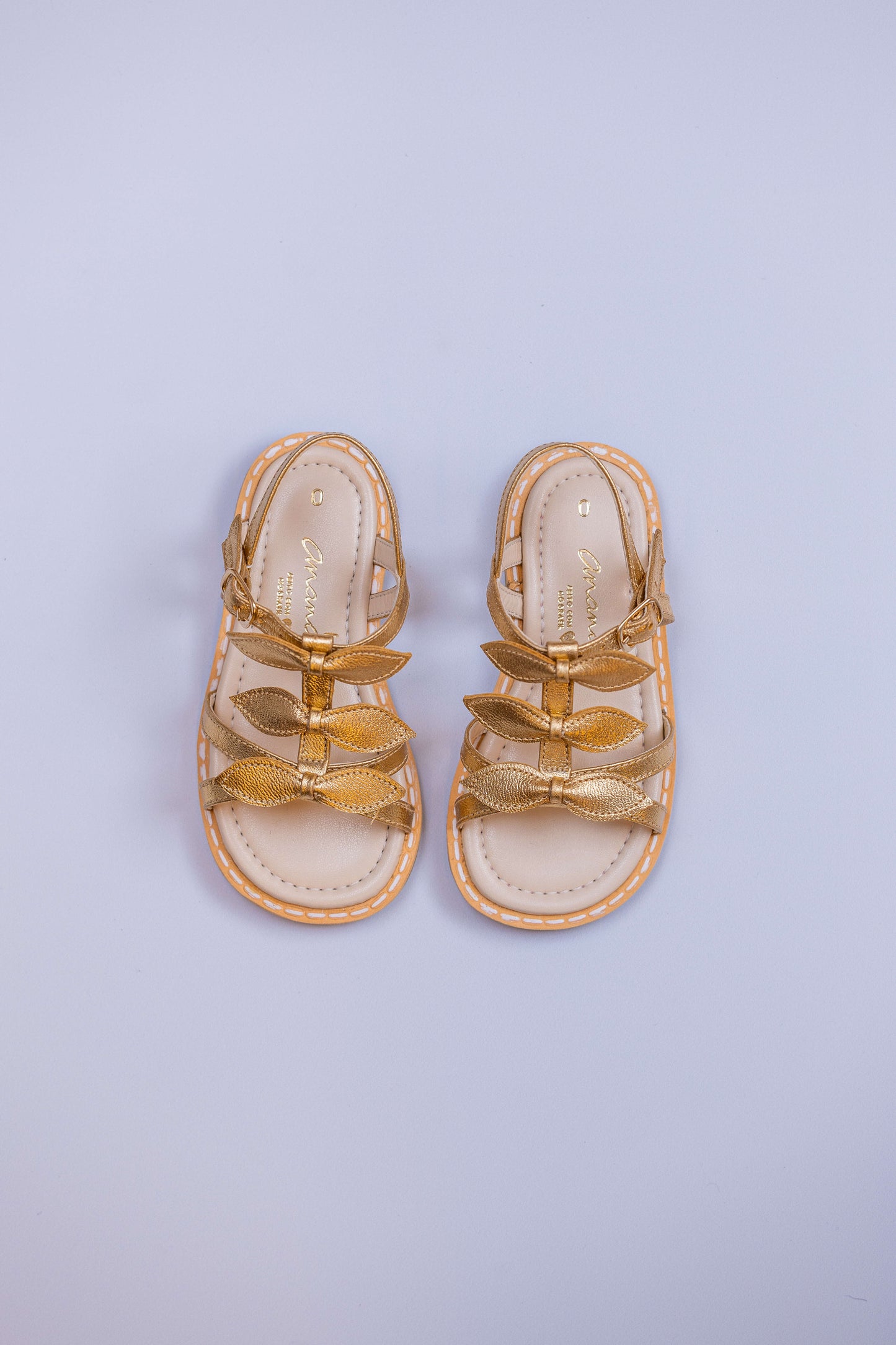 Sandália Infantil Ananás Sylvie Couro Dourado