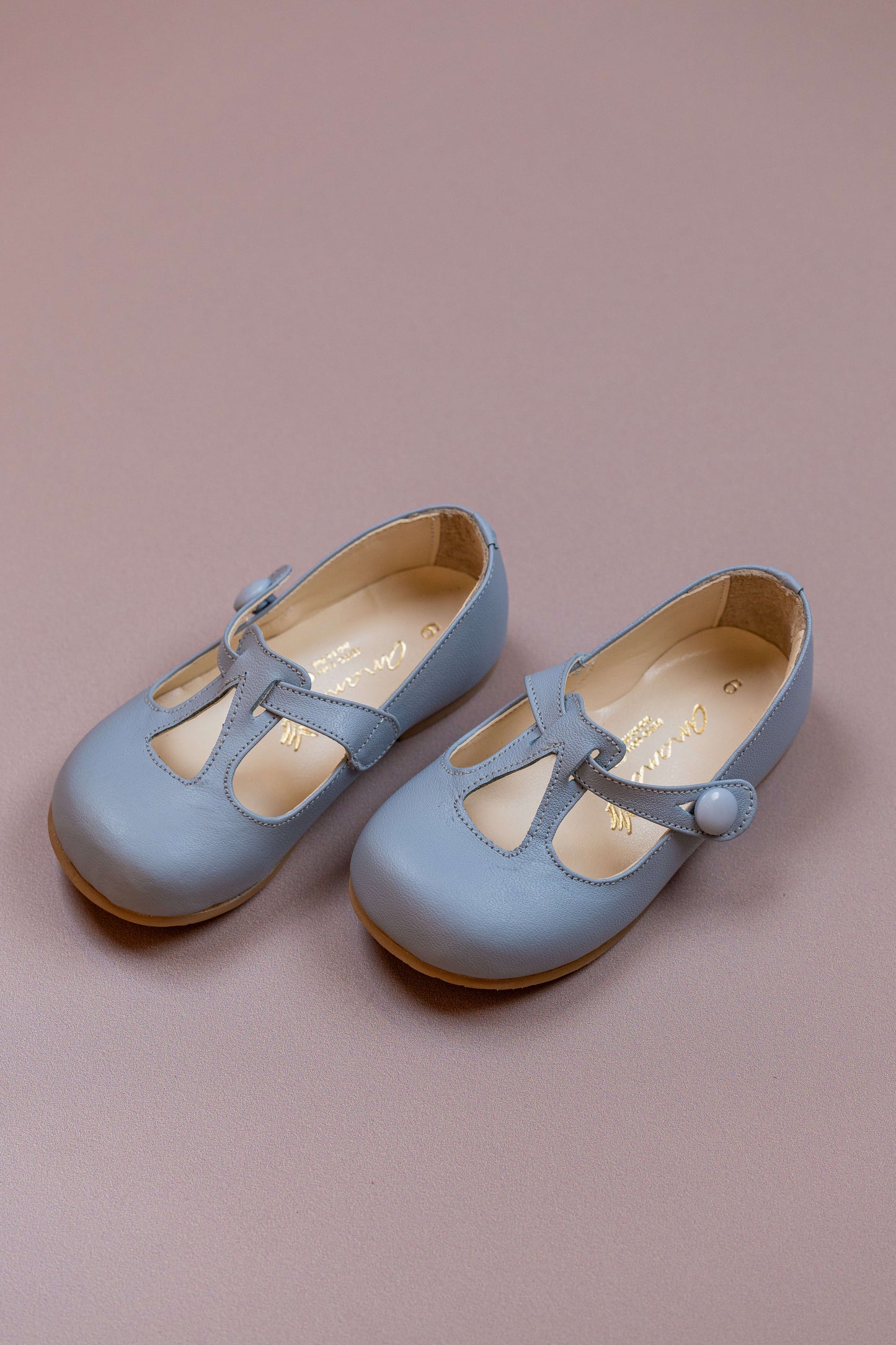 Sapato infantil Ananás Ariel Couro Azul Bebê