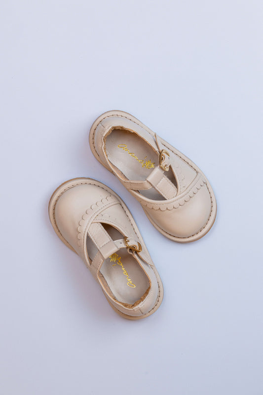 Sapato Infantil Ananás Sienna Couro Marfim