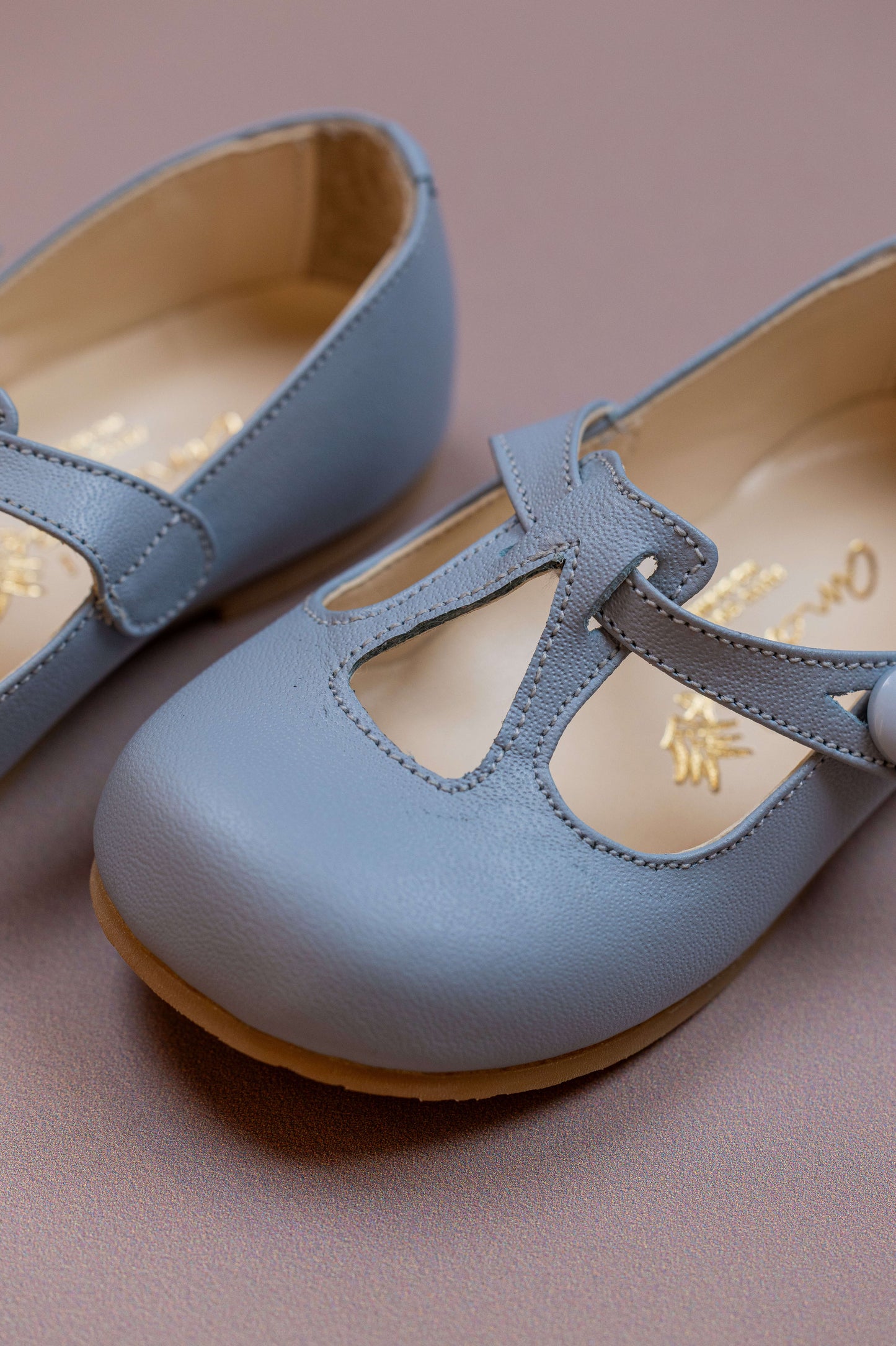 Sapato infantil Ananás Ariel Couro Azul Bebê