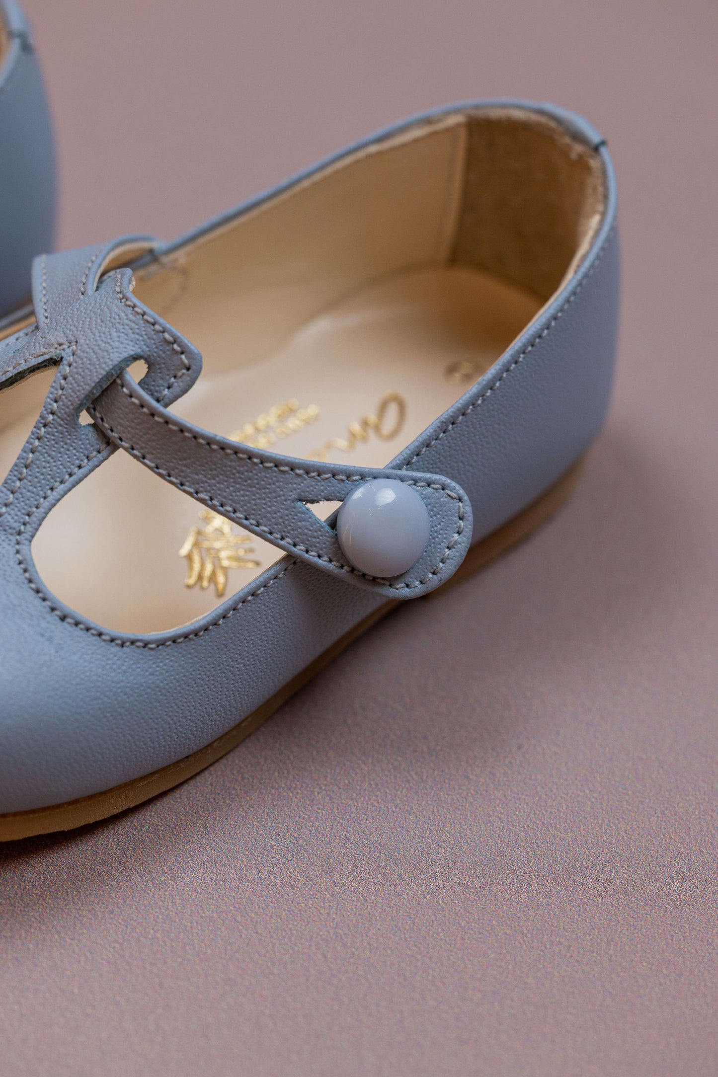 Sapato infantil Ananás Ariel Couro Azul Bebê