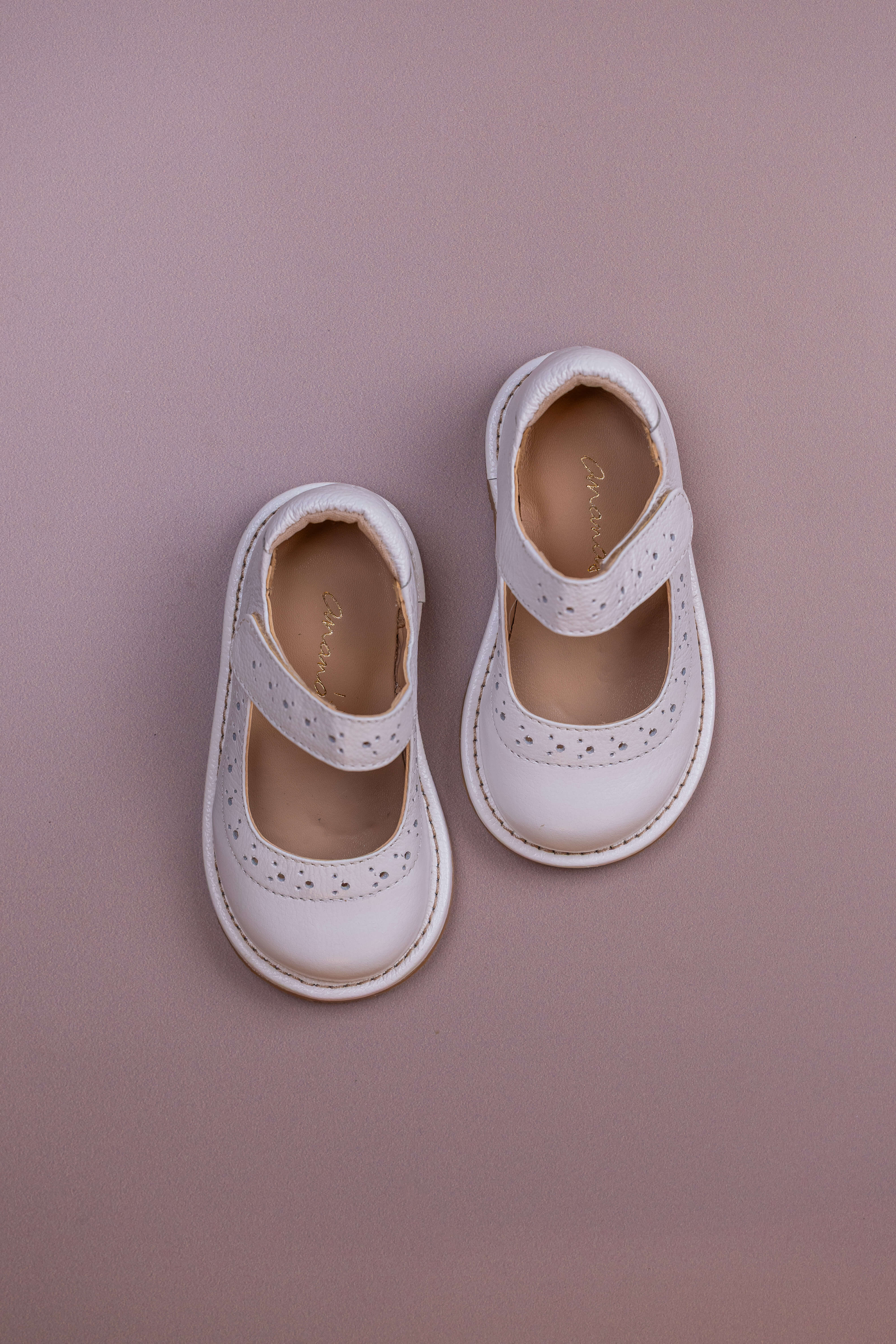 Sapato Infantil Ananás Olympia Couro Branco – meuananas