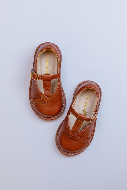 Sapato Infantil Ananás Sienna Couro Caramelo