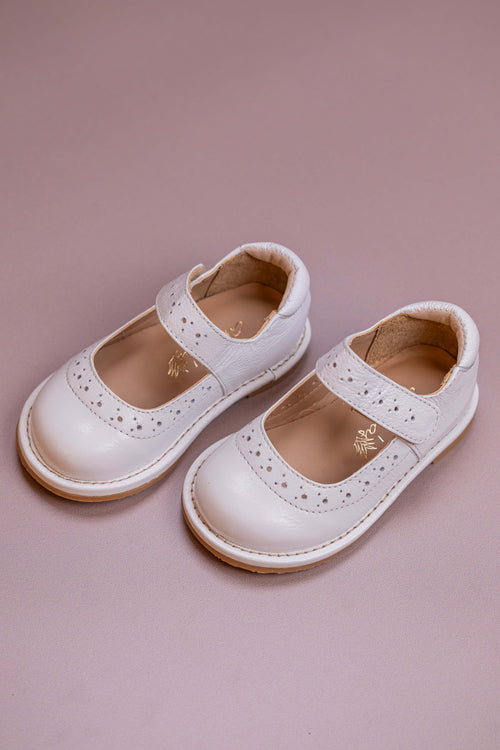 Sapato Infantil Ananás Olympia Couro Branco | Atacado