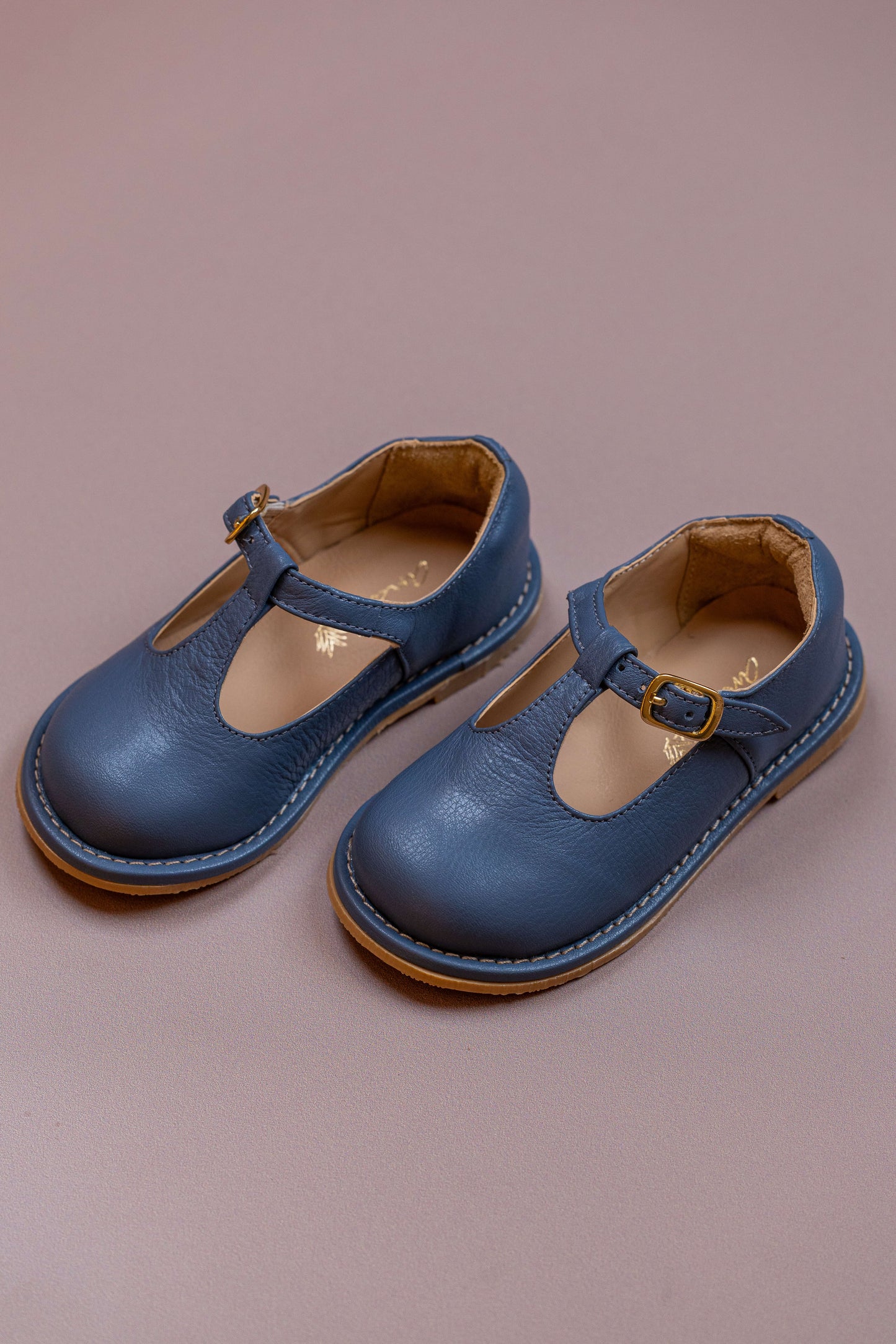 Sapato Infantil Ananás George Couro Azul Jeans