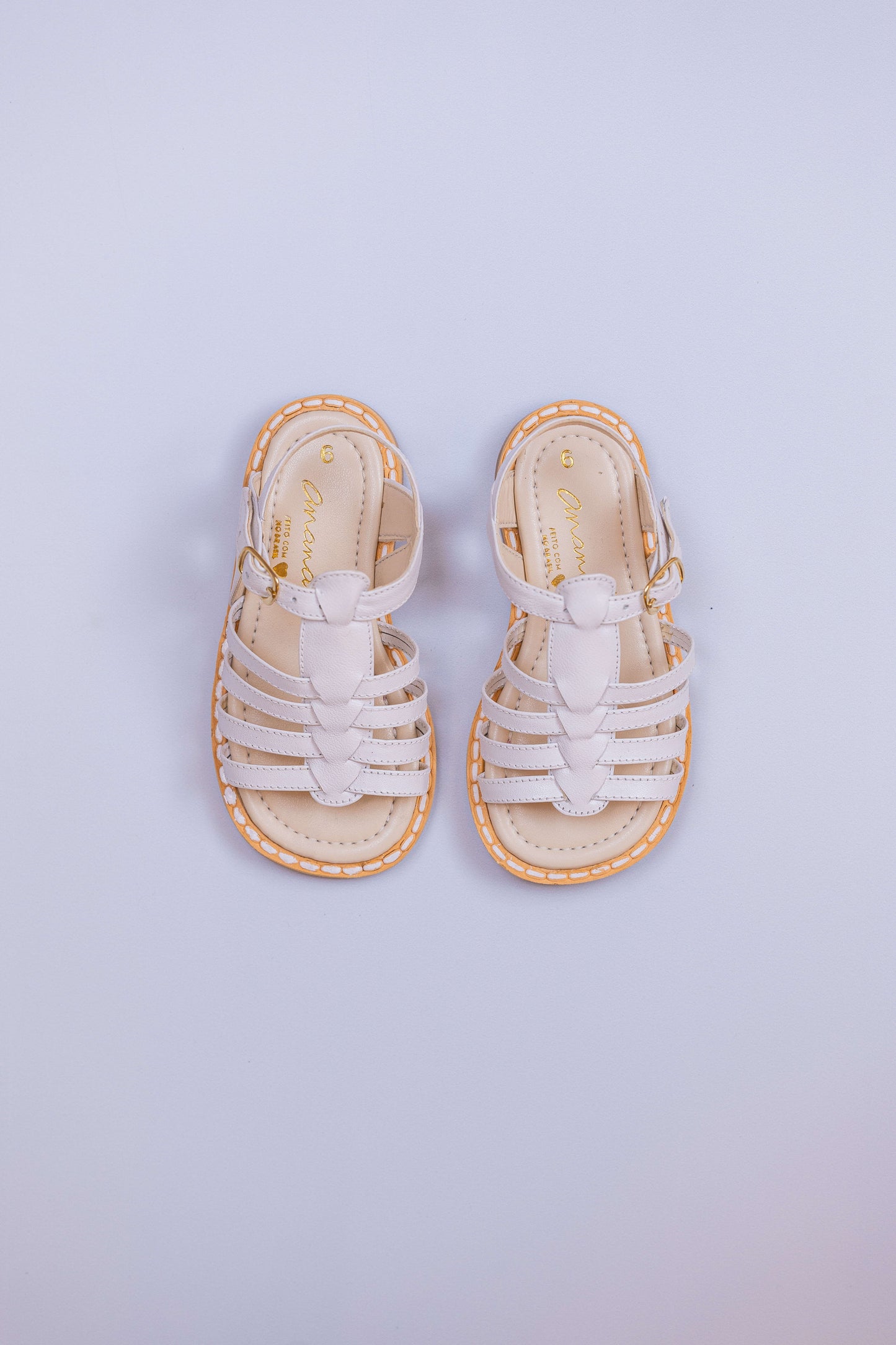 Sandália Infantil Ananás Tropez Couro Branco
