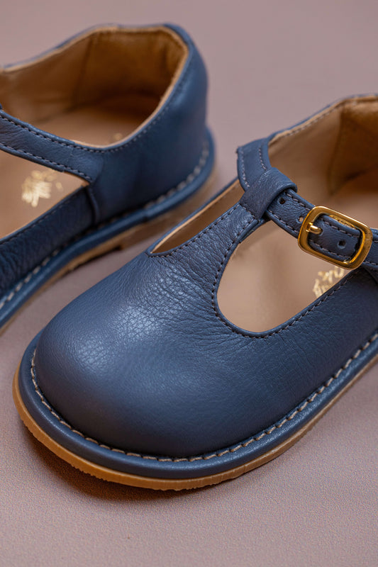 Sapato Infantil Ananás George Couro Azul Jeans