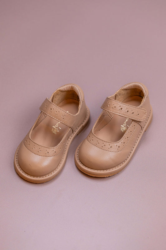 Sapato Infantil Ananás Olympia Couro Bege