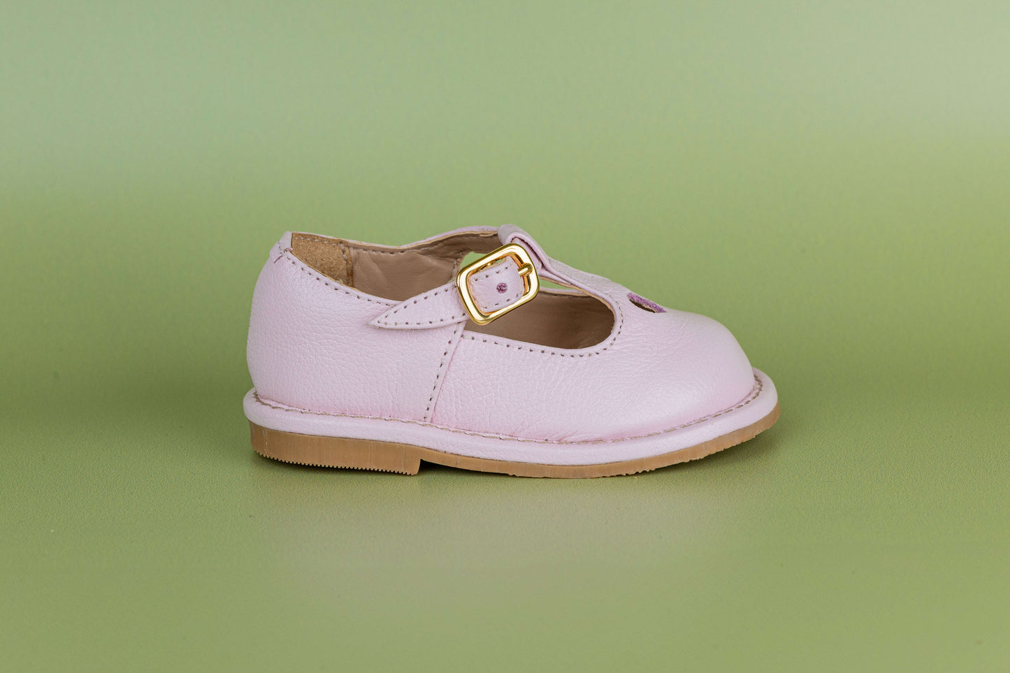 Sapato Infantil Ananás George Coracão Couro Rosa Bebê