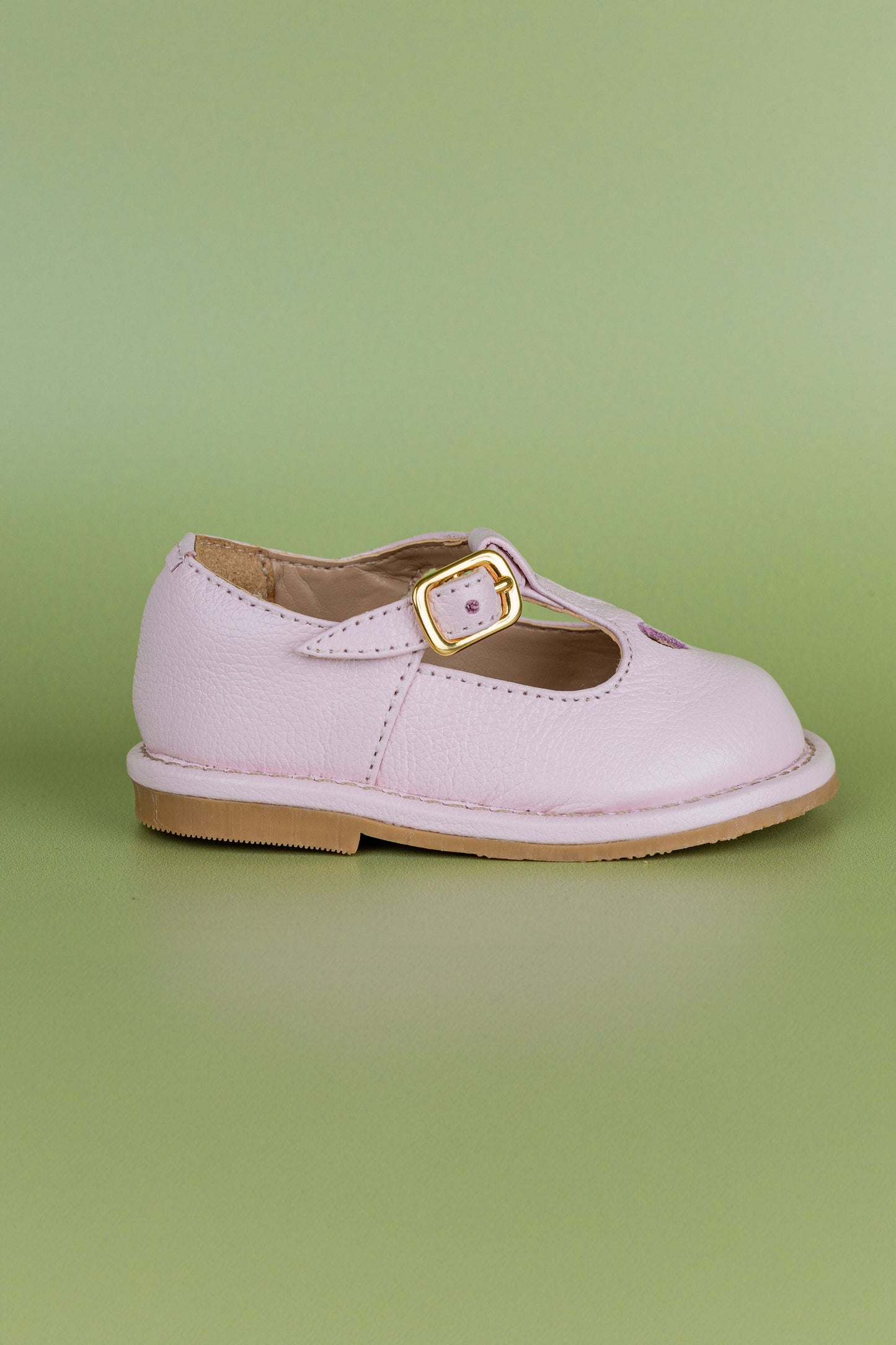 Sapato Infantil Ananás George Coracão Couro Rosa Bebê