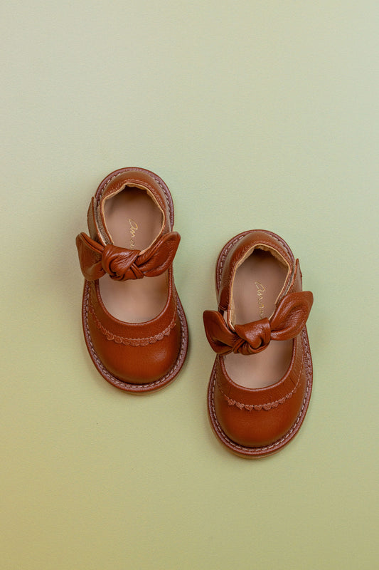 Sapato Infantil Ananás Violet Couro Caramelo