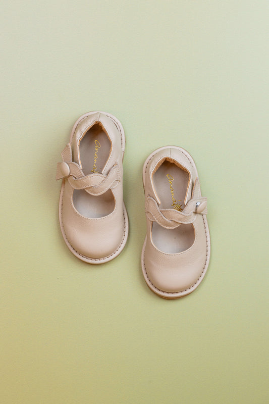 Sapato Infantil Ananás Julia Couro Marfim