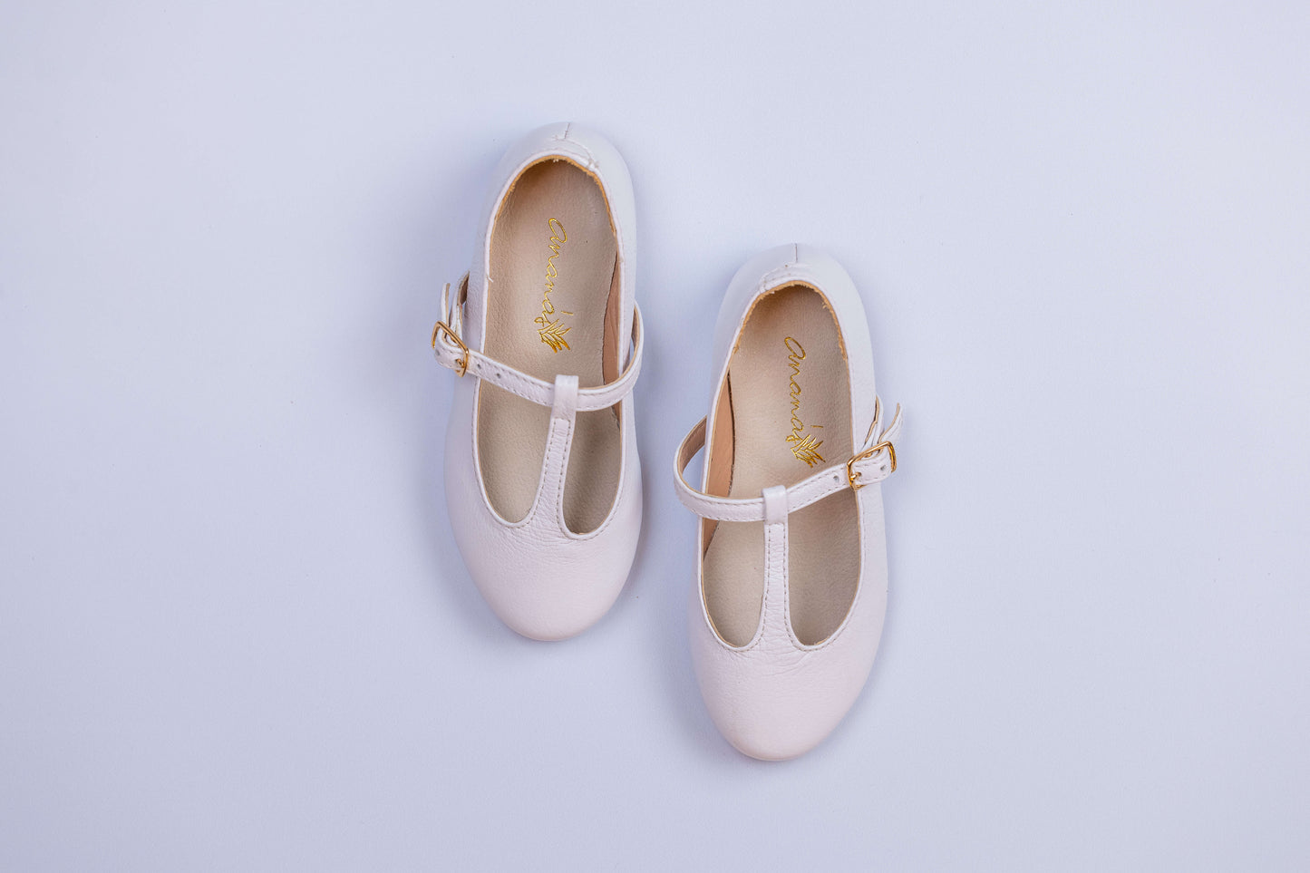 Sapatilha Infantil Ananás Boneca Olivia Couro Branco