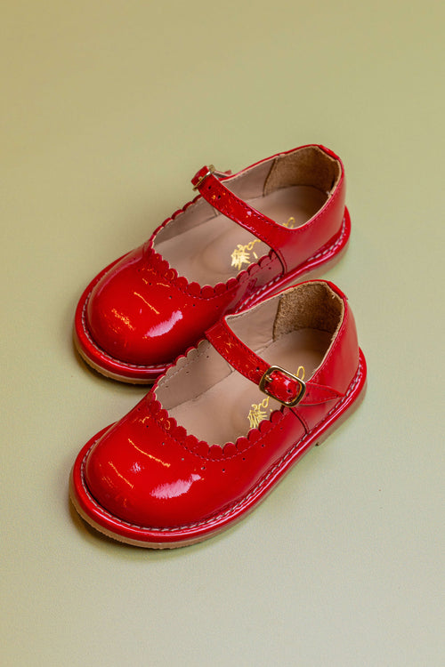 Sapato Infantil Ananás Charlotte Couro Verniz Vermelho | Atacado