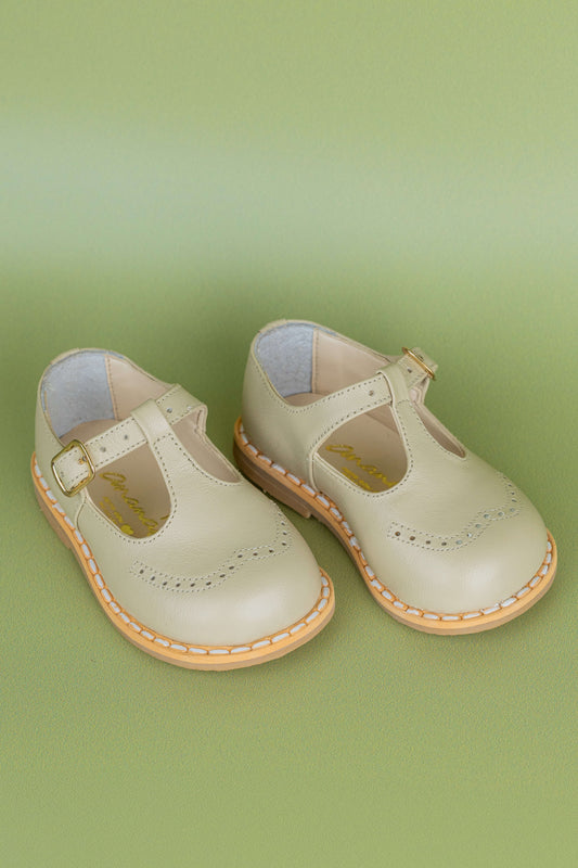 Sapato Infantil Ananás George Dots Couro Marfim