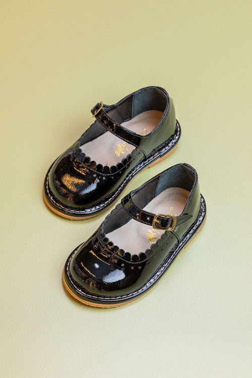 Sapato Infantil Ananás Charlotte Couro Verniz Preto | Atacado