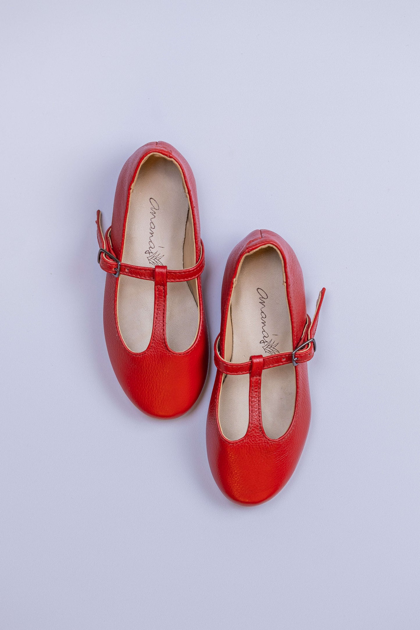 Sapatilha Infantil Ananás Boneca Olivia Couro Vermelho