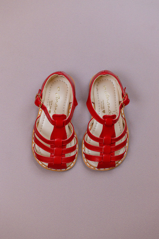 Sandália Infantil Ananás Amy Couro Vermelho