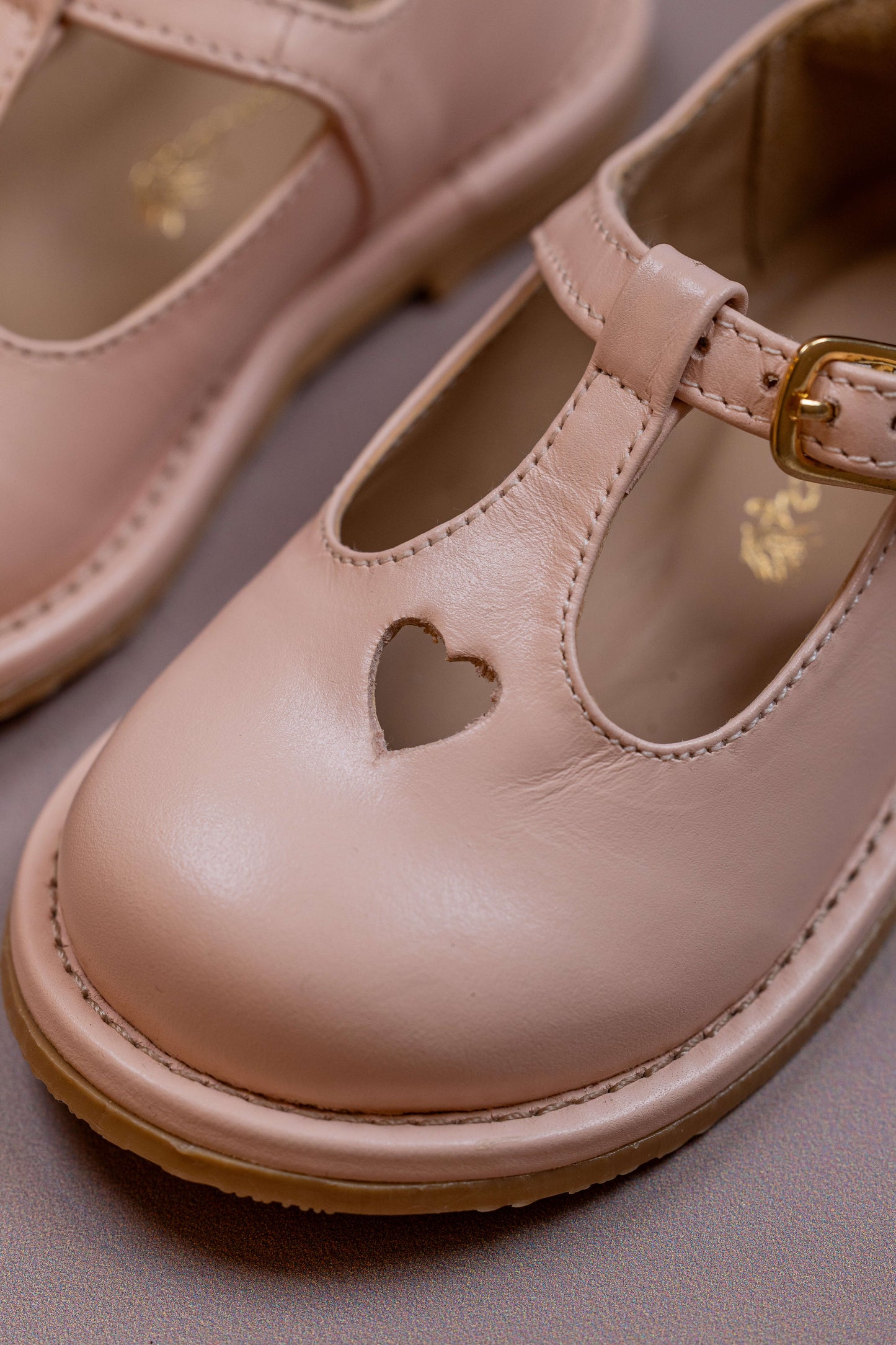 Sapato Infantil Ananás George Coracão Couro Rosa Ballet