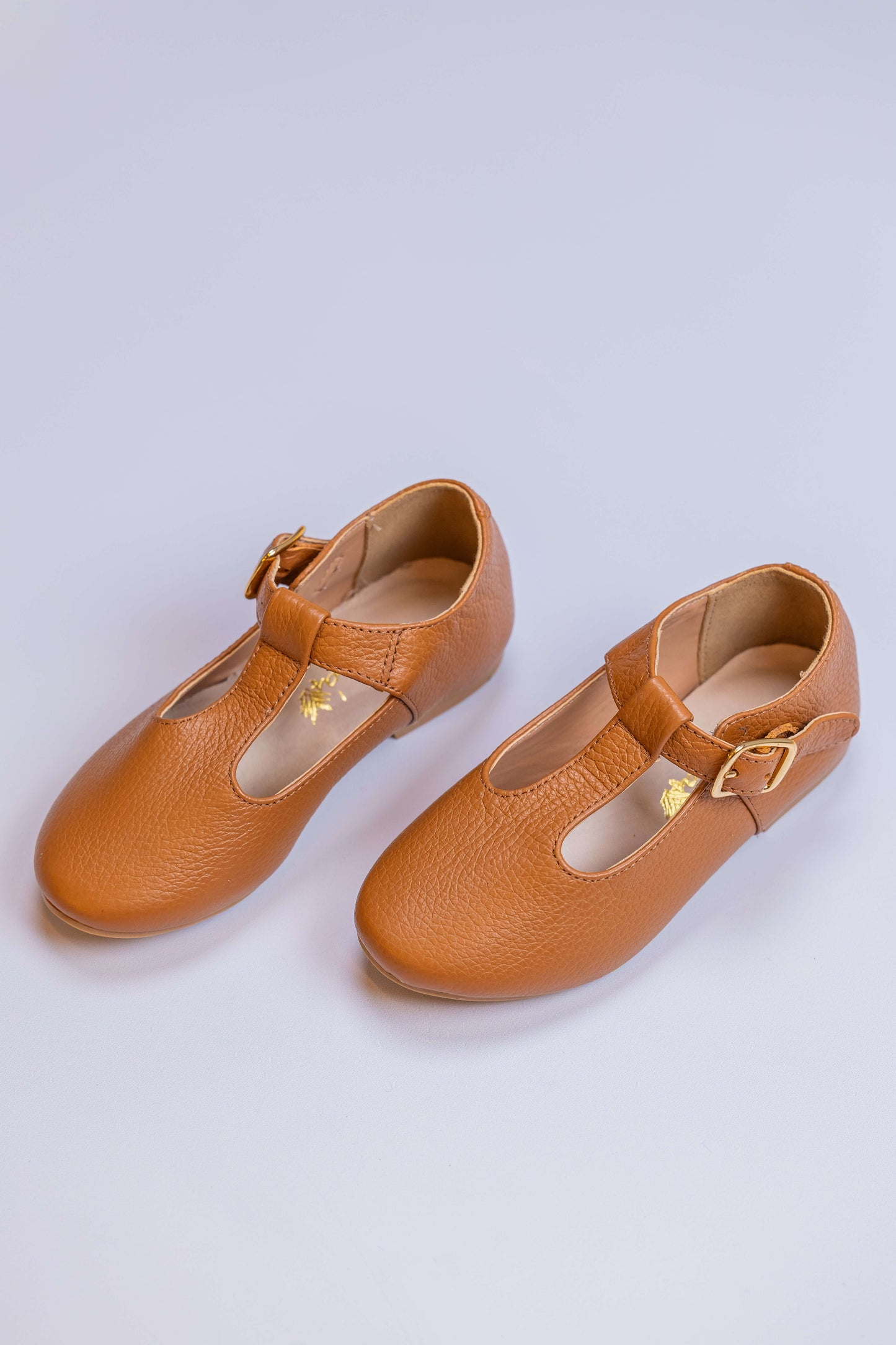 Sapatilha Infantil Ananás Boneca Bê Couro Caramelo