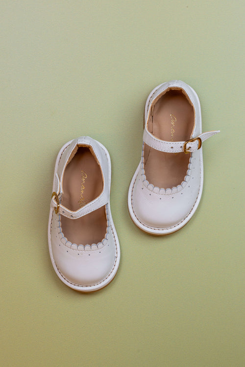 Sapato Infantil Ananás Charlotte Couro Branco | Atacado