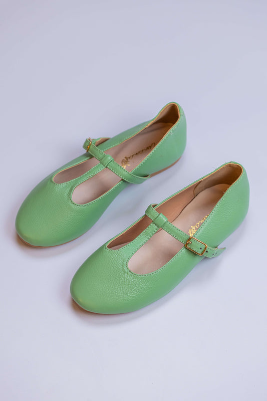 Sapatilha Infantil Ananás Boneca Olivia Couro Jade