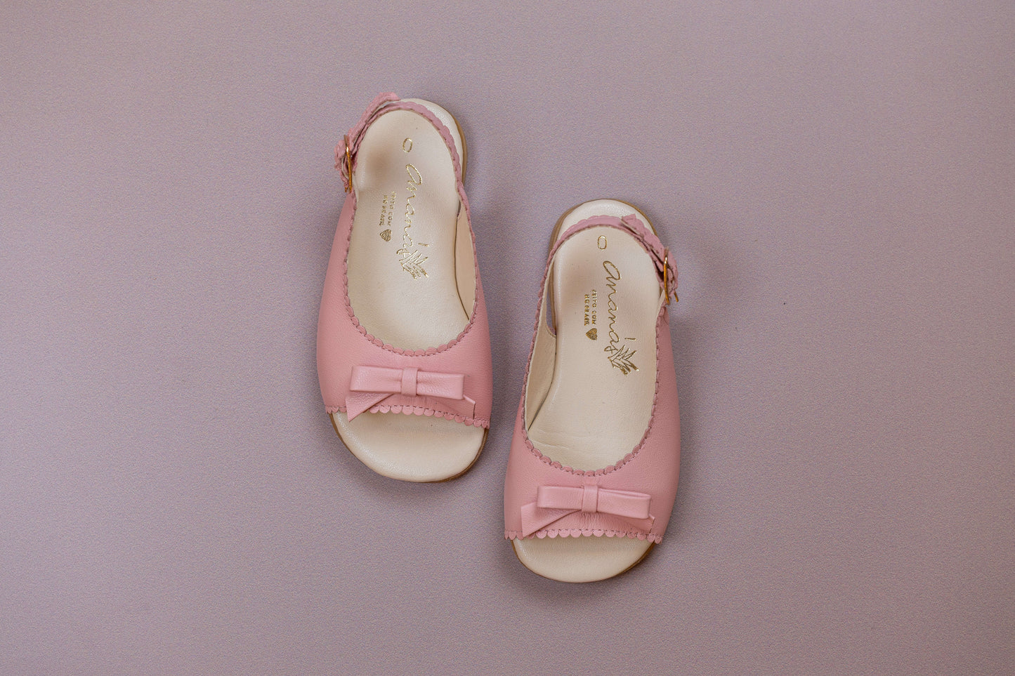 Sandália Infantil Ananás Maria Couro Rosa Bebê
