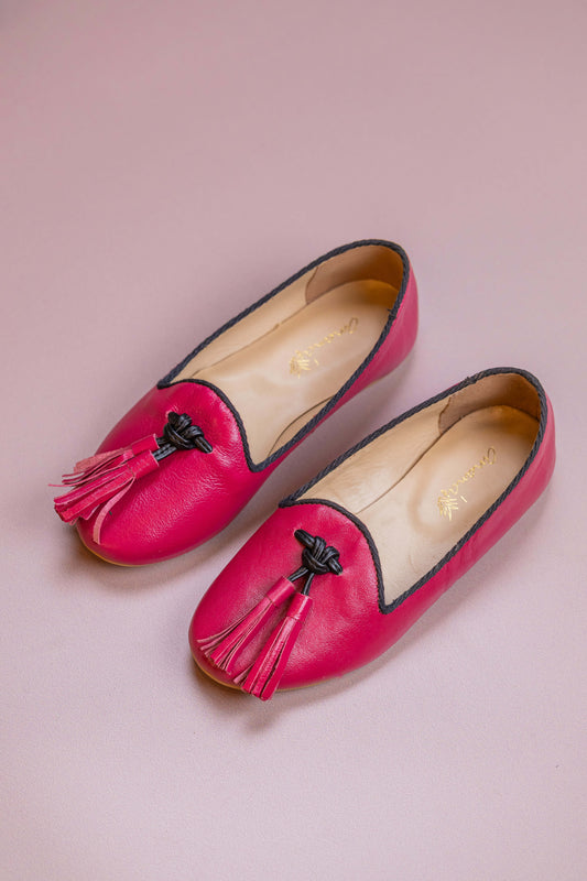 Loafer Infantil Ananás Margot Couro Rosa Pink