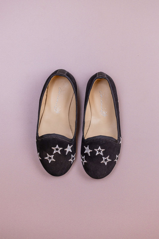 Loafer Infantil Ananás Margot Couro Sued Estrelas