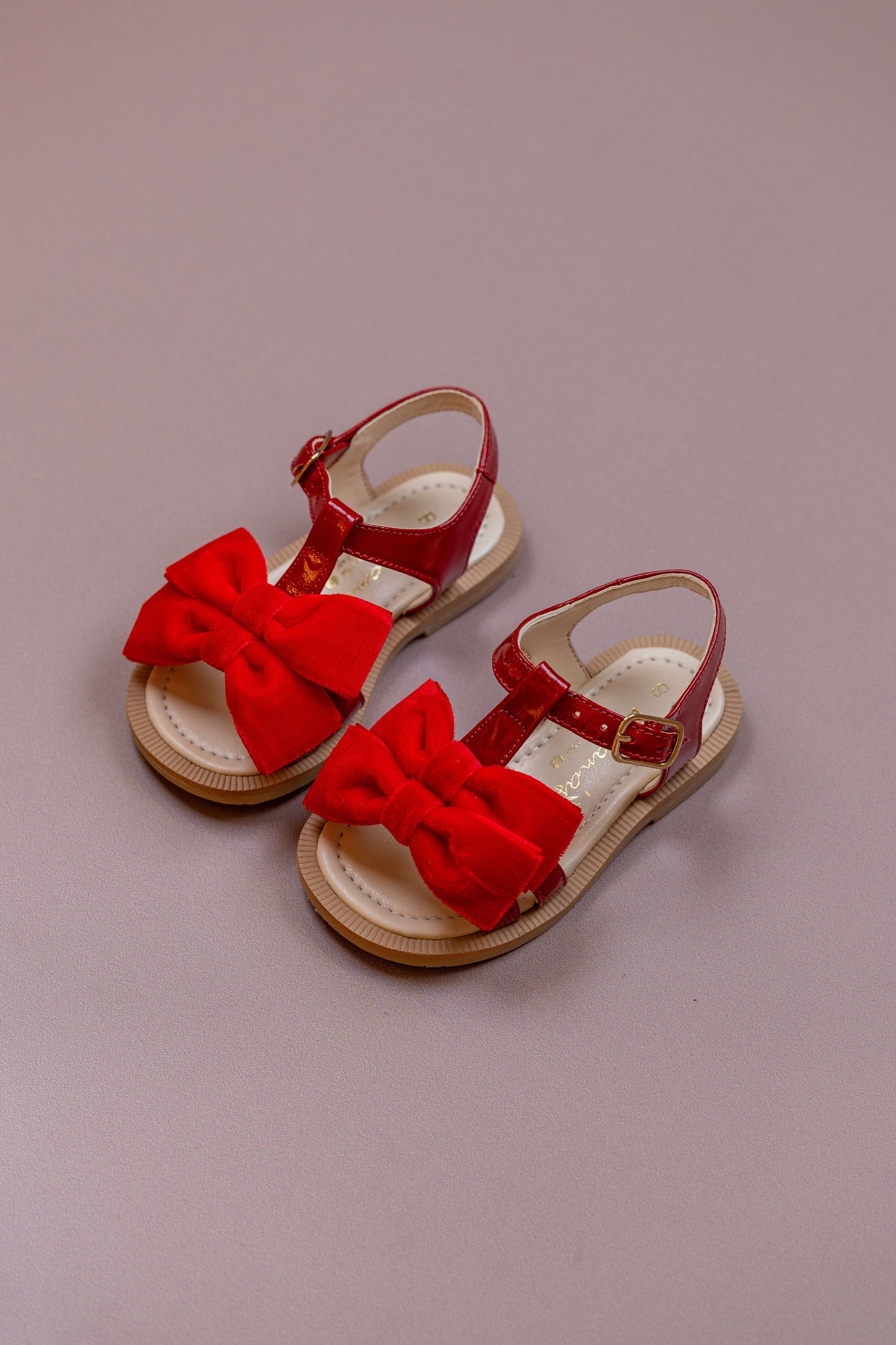 Sandália Infantil Ananás Vera Couro Verniz Vermelho