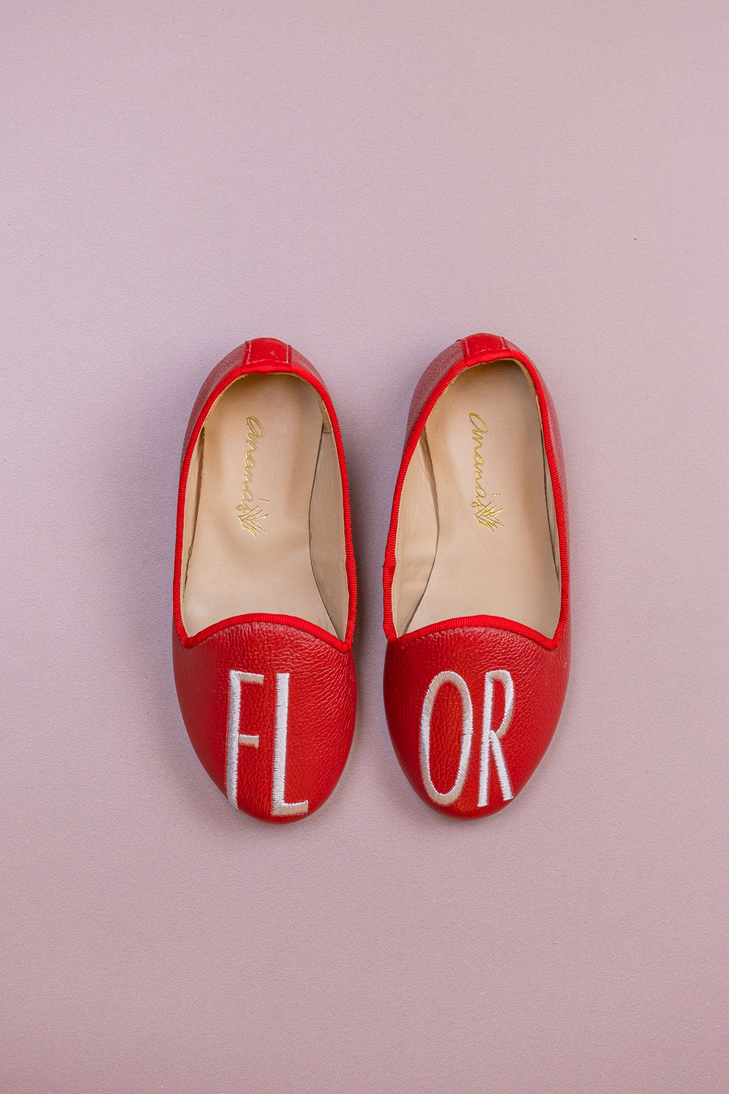 Loafer Infantil Ananás Margot Couro Vermelho Flor