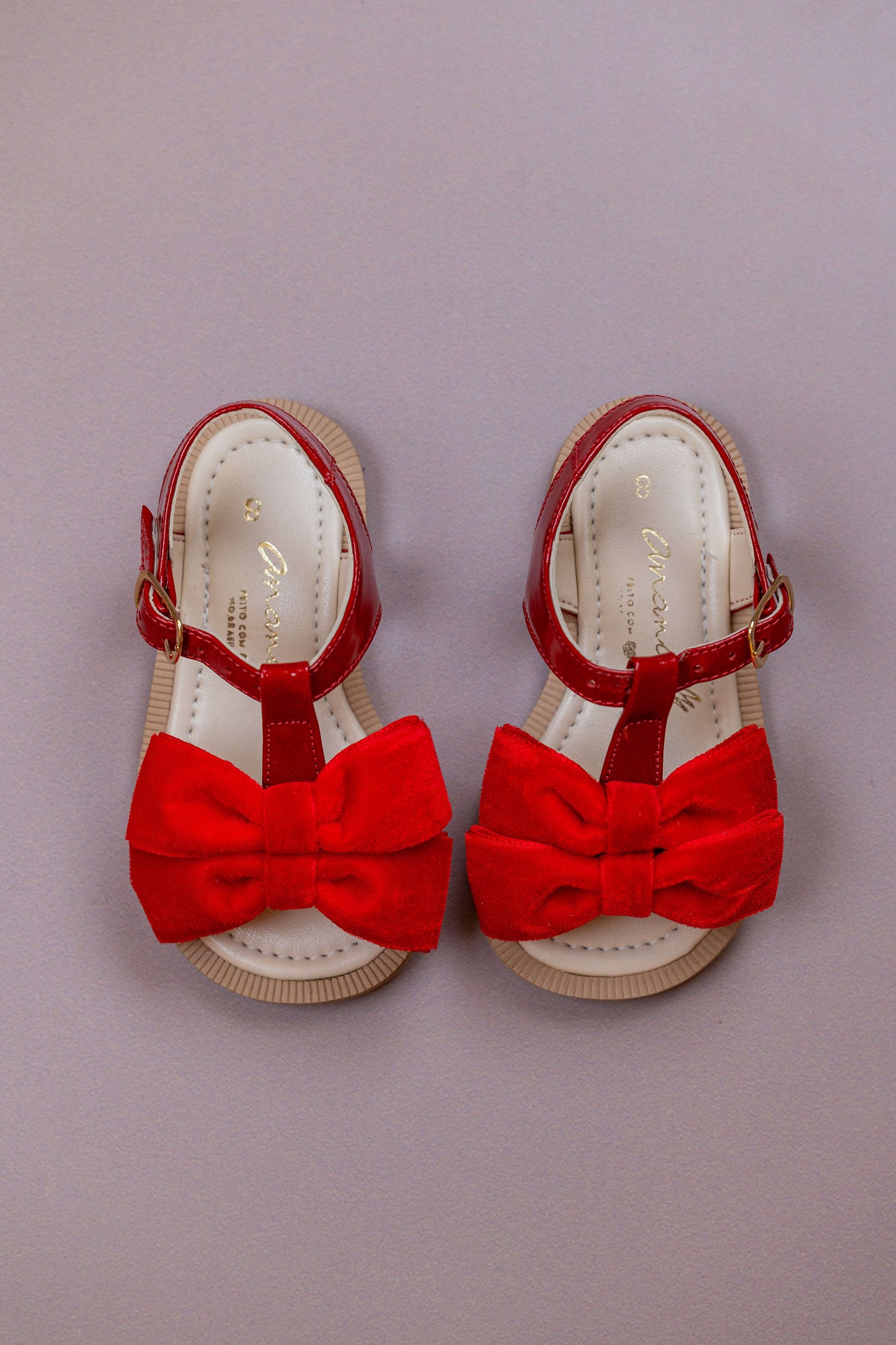 Sandália Infantil Ananás Vera Couro Verniz Vermelho