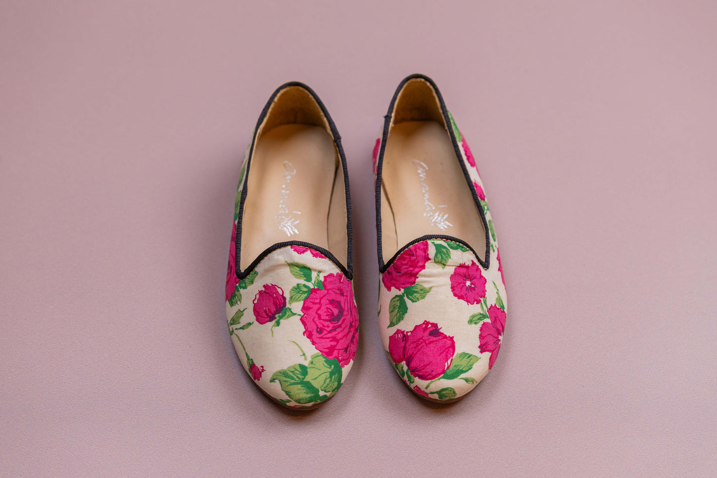 Loafer Infantil Ananás Margot Tecido Floral Rosa
