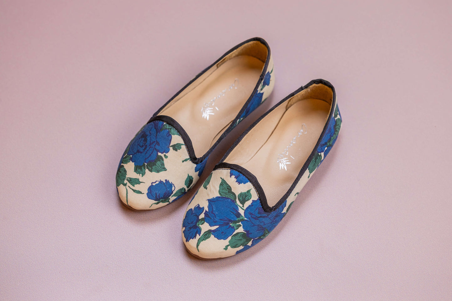 Loafer Infantil Ananás Margot Tecido Floral Azul
