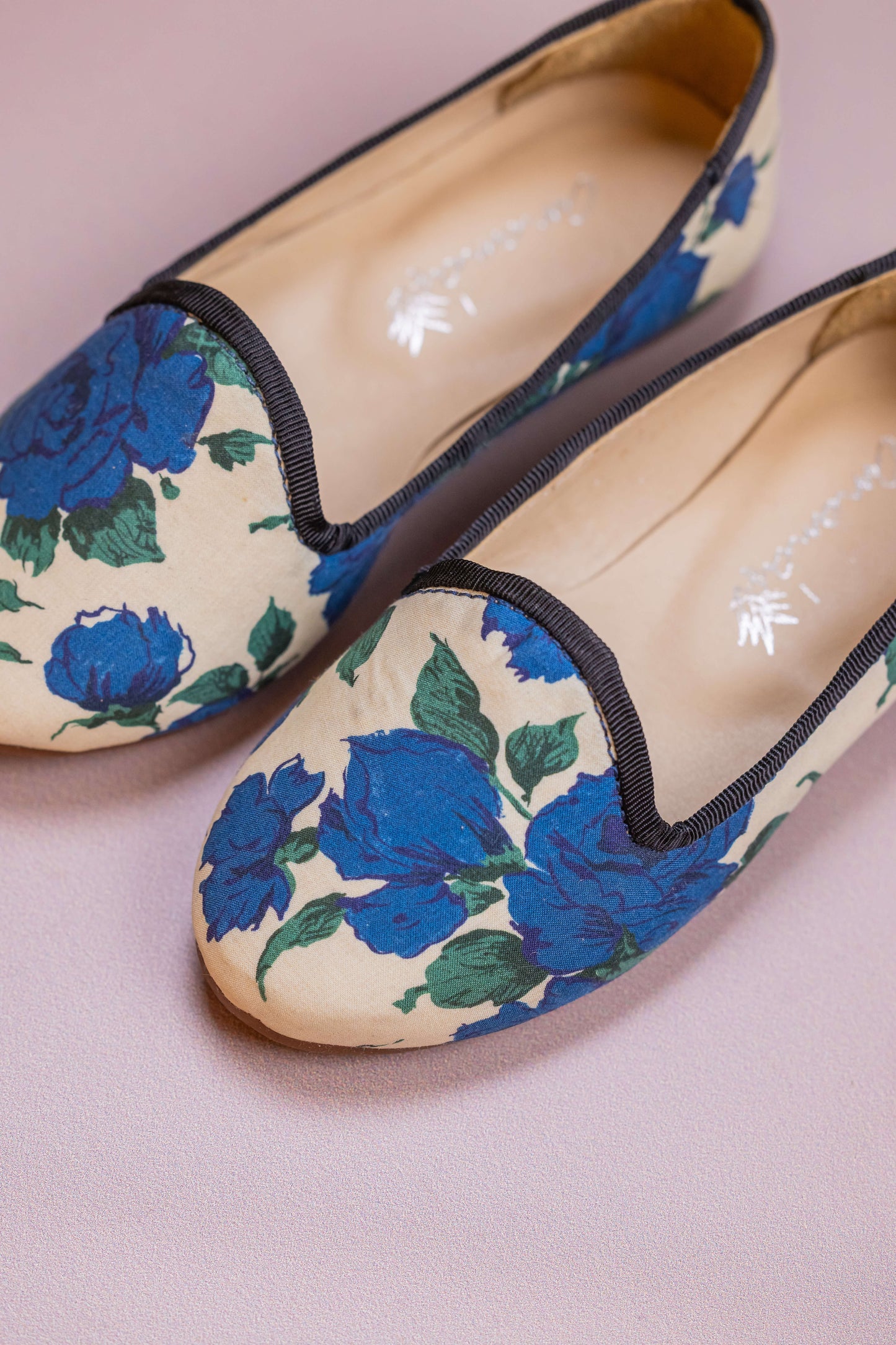 Loafer Infantil Ananás Margot Tecido Floral Azul