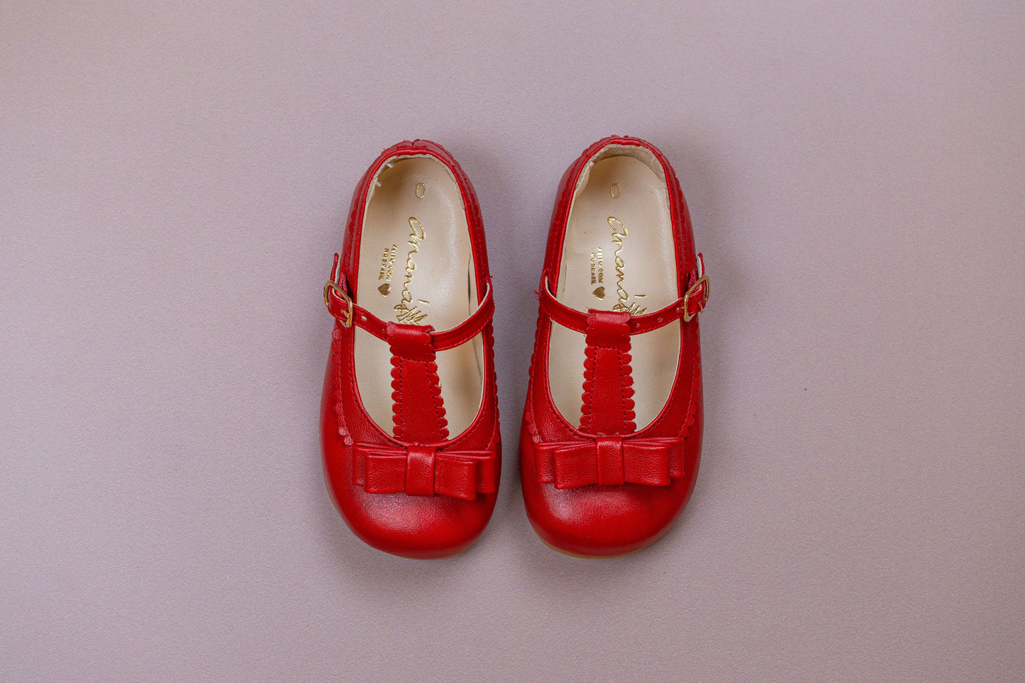 Sapato Infantil Ananás Amelia Couro Vermelho