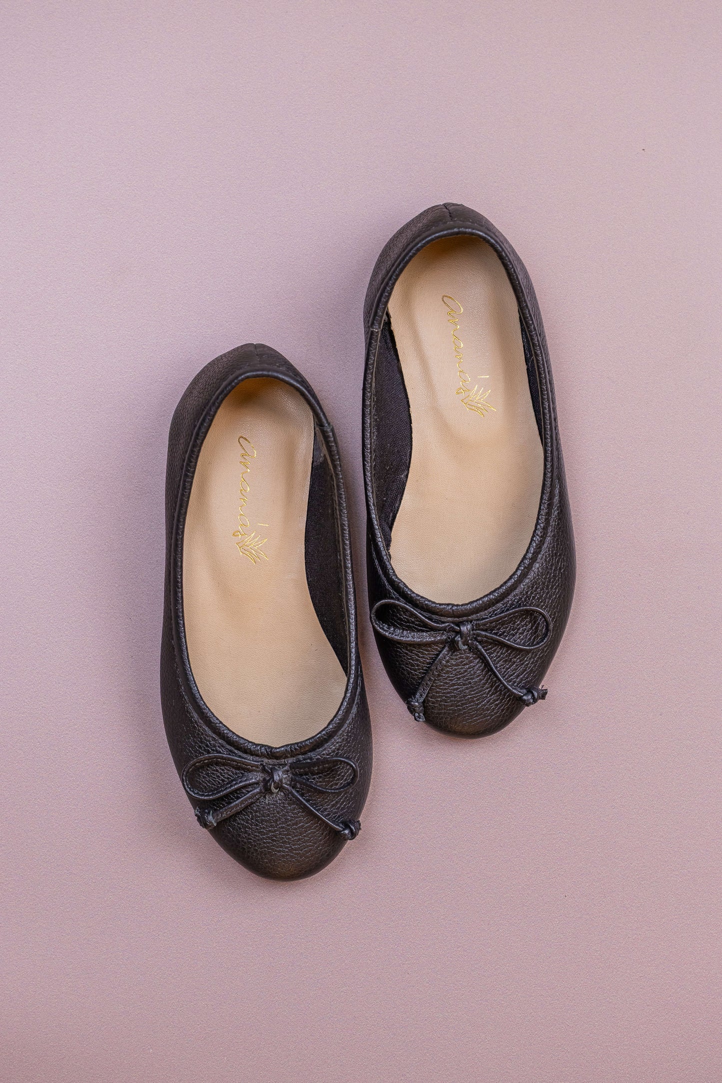 Sapatilha Infantil Ananás Bailarina Alicia Couro Preto