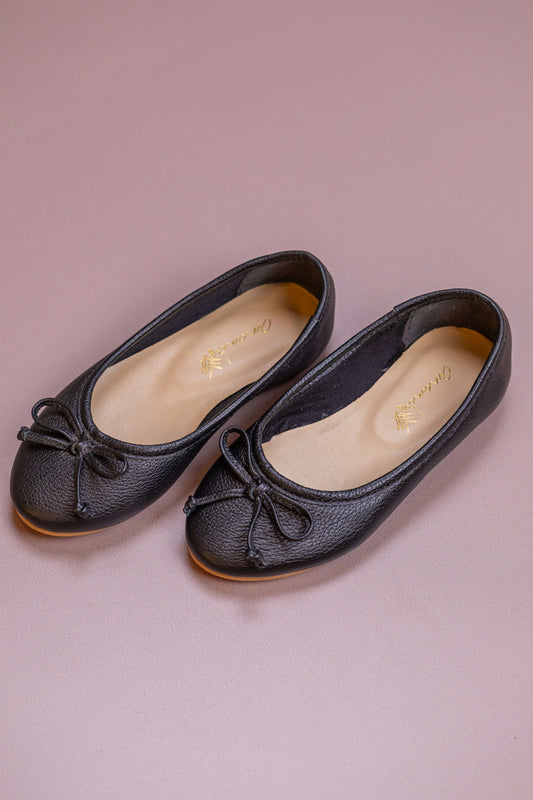 Sapatilha Infantil Ananás Bailarina Alicia Couro Preto